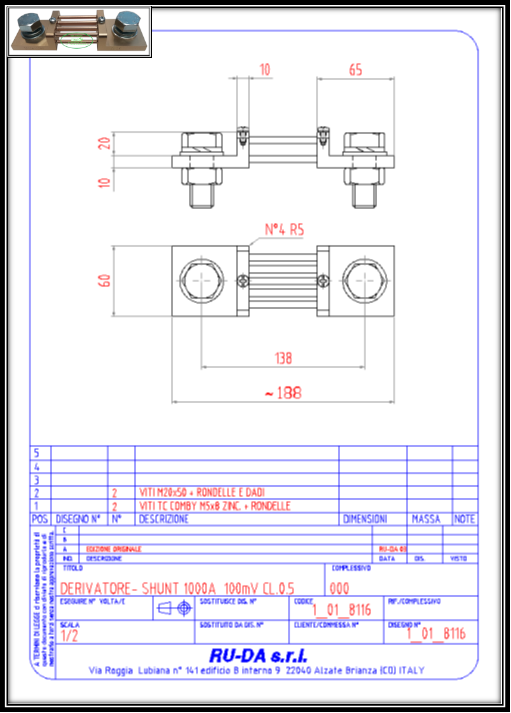 Shunt 1000A 100mV Nebenwiderstand 1000A 100mV Nebenwiderstande 1000A 100mV Dérivateur 1000A 100mV Derivatore di corrente 1000A 100mV Derivador (shunt) de corriente continua 1000 A 100 mV Derivador amperímetro 1000A 100mV RU-DA SHUNTITALIA DIN 43703 Shunt1000A100mV Current Shunt Resistors 1000A 100mV Résistance de shunt 1000A 100mV CL. 0,5